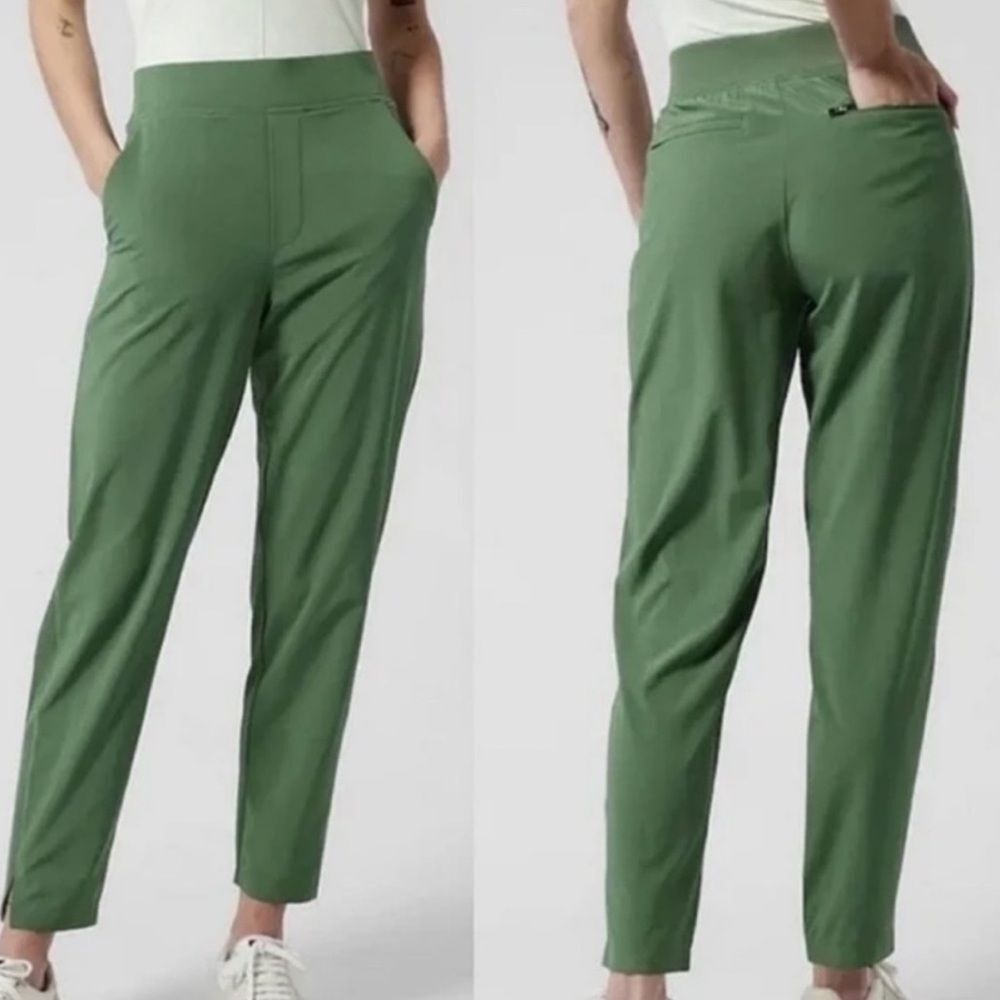 Athleta Brooklyn Mid Rise Ankle Pants in Vineyard Green Plus Size 22